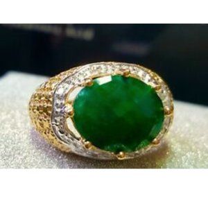 Diamond & 4.61 CTW Emerald Ring Size 7